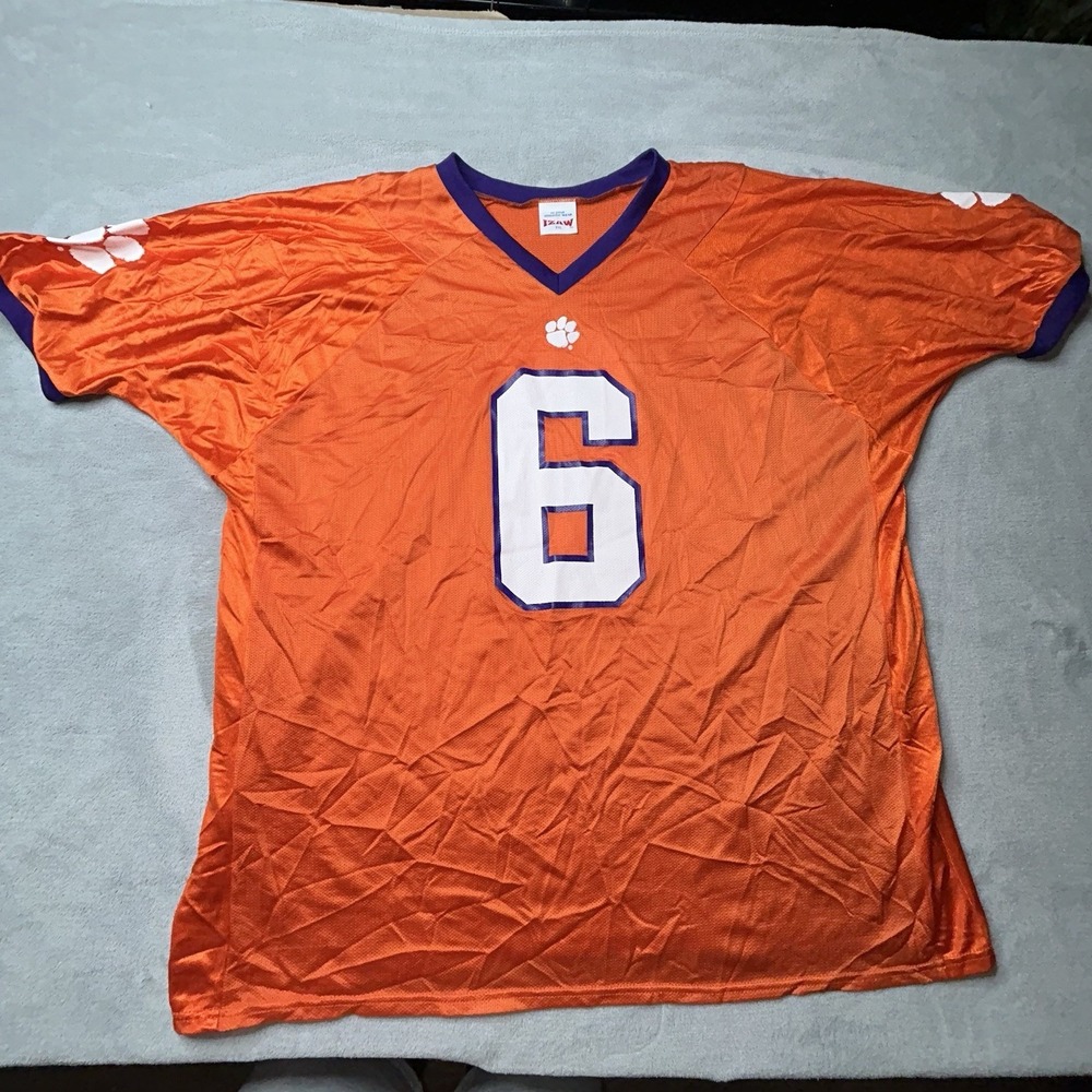 Clemson Tigers IZAW Football Jersey Mens XXL Orange #6 Mesh Made USA